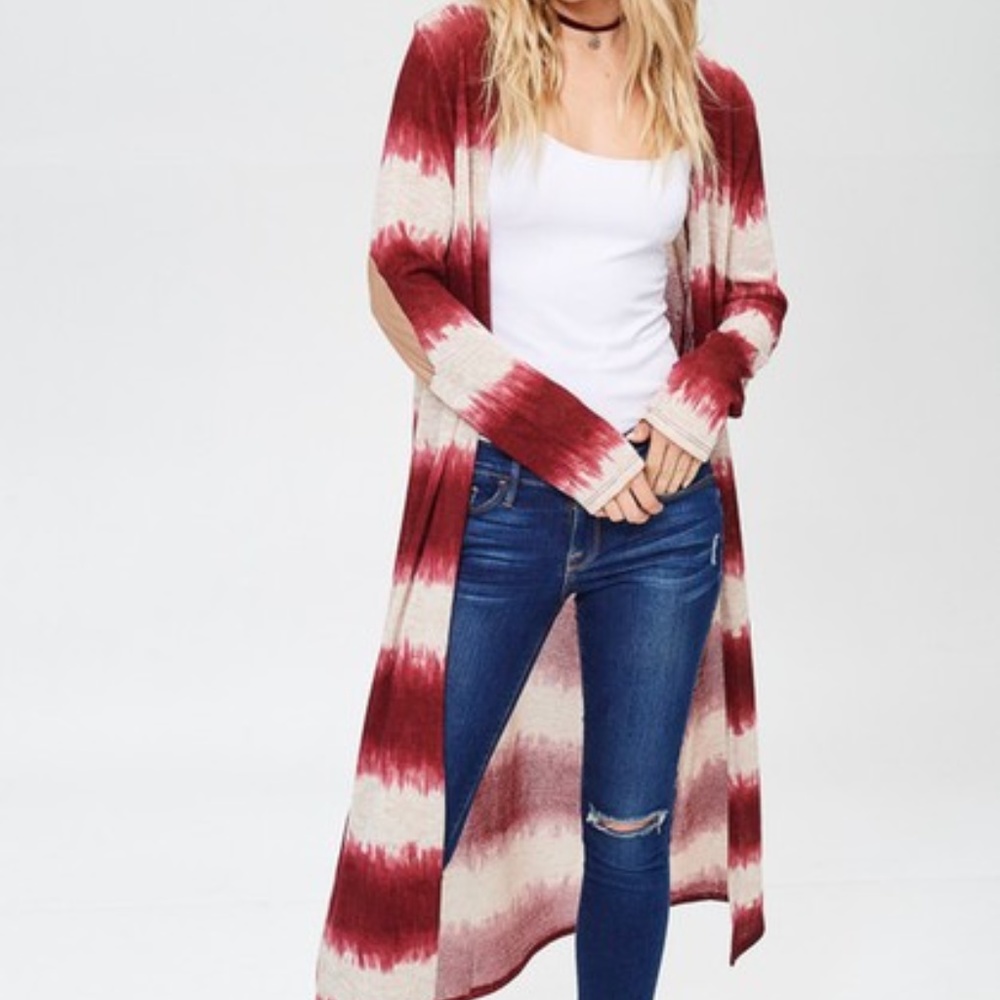 Jade Burgundy Tie Dye Duster